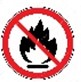 Icône : interdit de faire du feu 