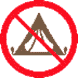 Icon: no camping  
